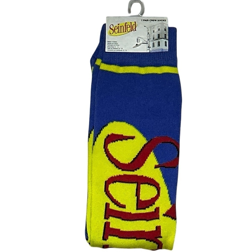 Seinfeld Novelty Crew Socks Nostalgic TV Show Unisex Women 7-13 Men 6-12 New NWT - Picture 2 of 16